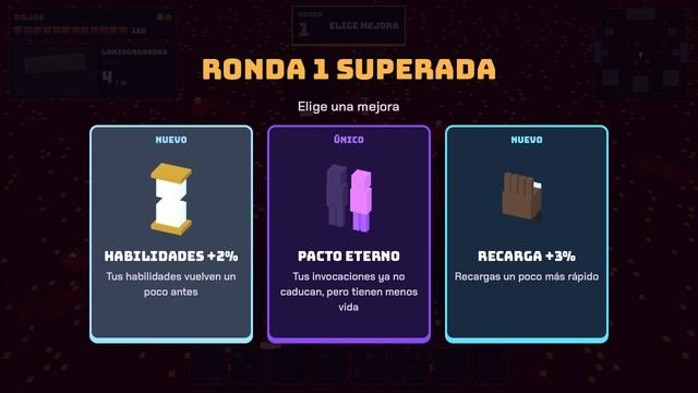 Pesadilla Infinita: elegir una de tres cartas de mejora